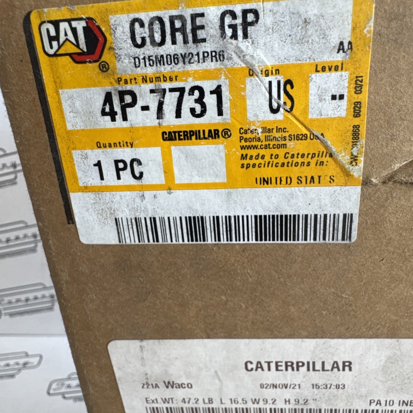 Genuine CAT 4P-7731: Transmission Oil Cooler Core