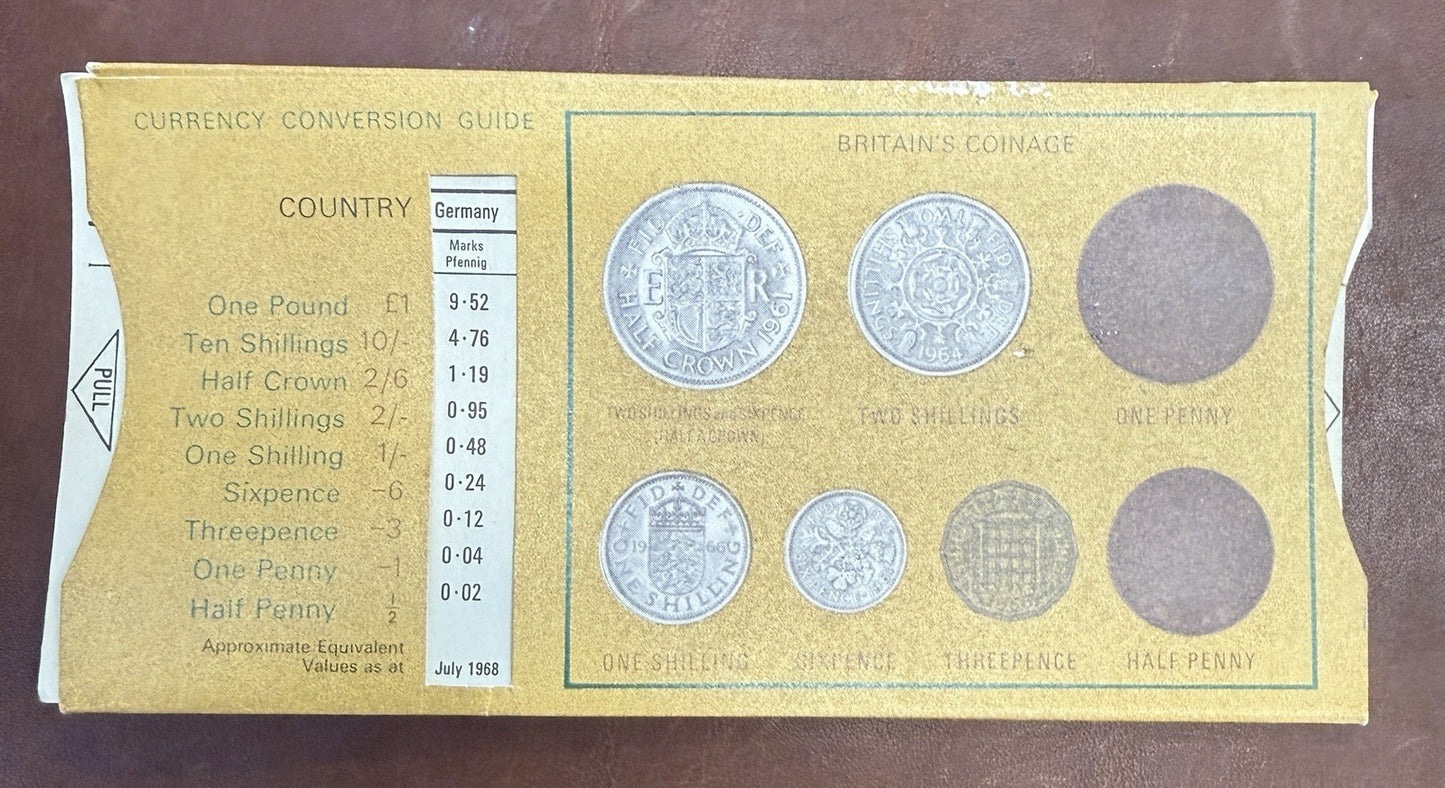 1968 British Travel Currency Conversion Guide Simpson Piccadilly London