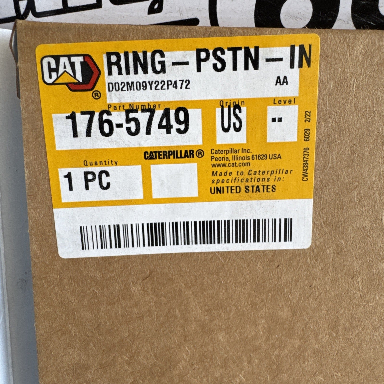 Caterpillar 176-5749 Intermediate Piston Ring 137MM Diameter
