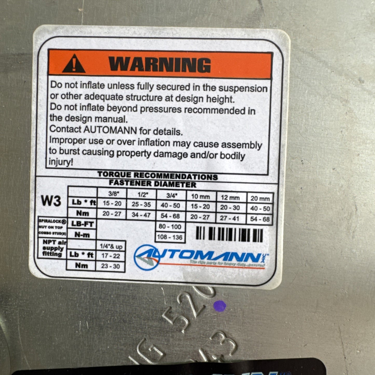 AUTOMANN AB1DK23F-9307 Air Spring Rolling Lobe 
